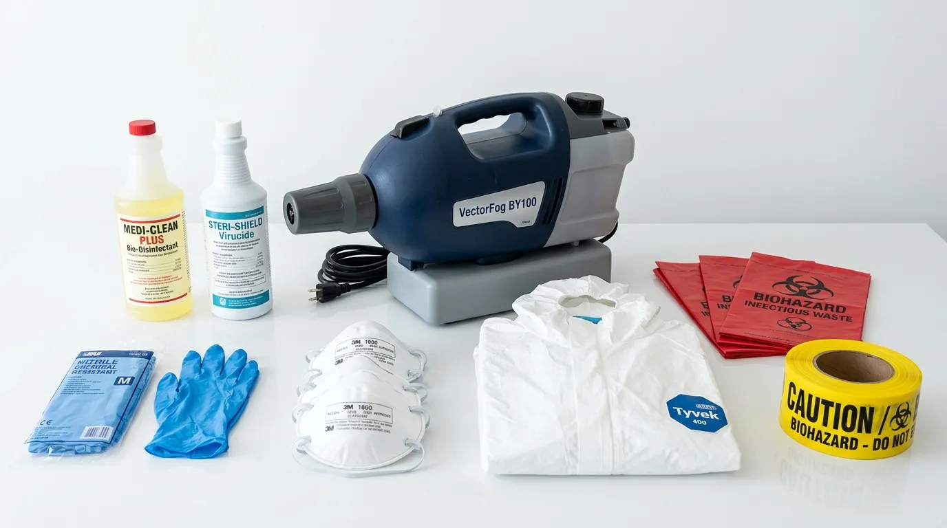 Professional biohazard remediation crew working in North Fort Myers